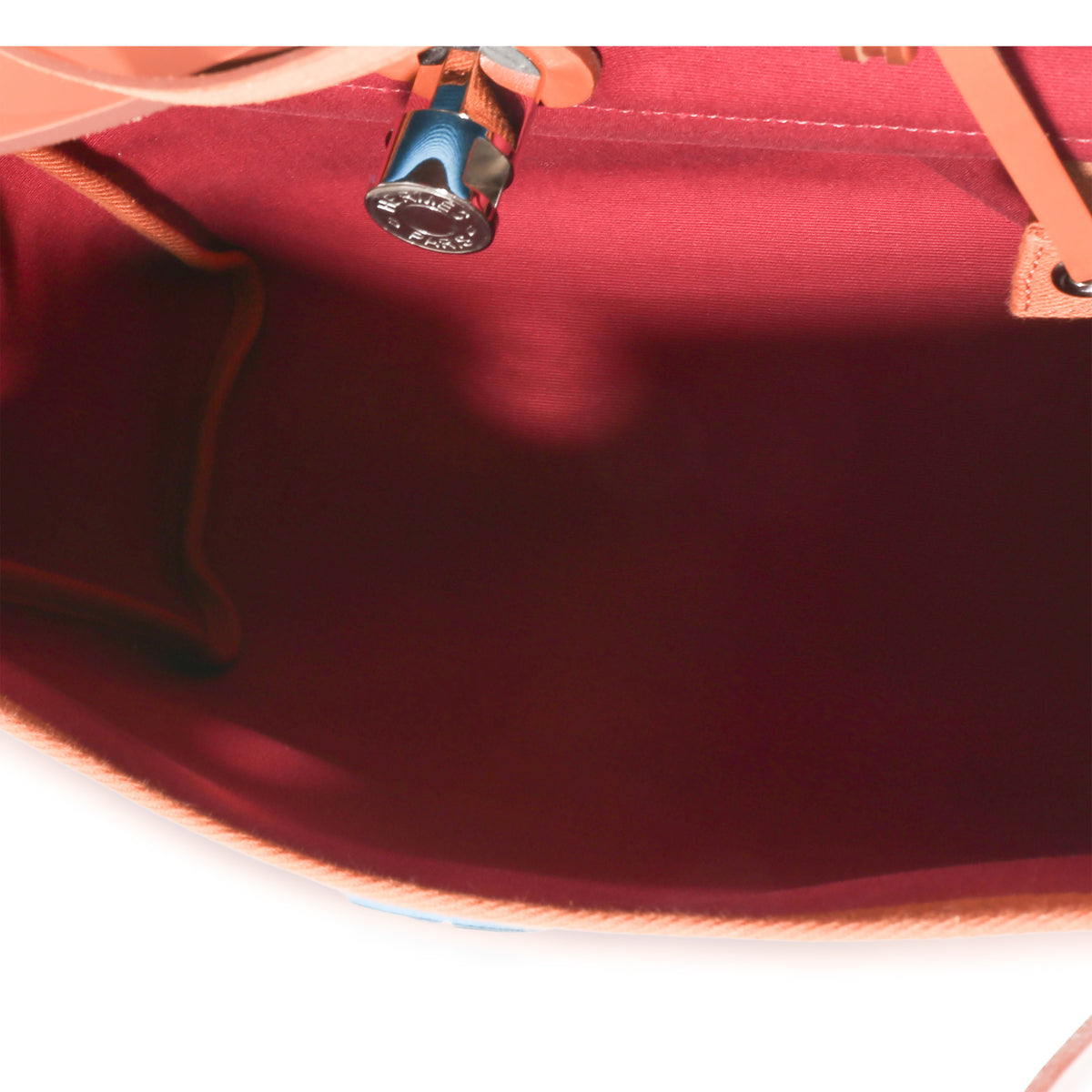 Hermès Bleu Zellige Rouge Grenat Toile Fauve Hunter Verso Herbag Zip 31 PM PHW Handbag 8