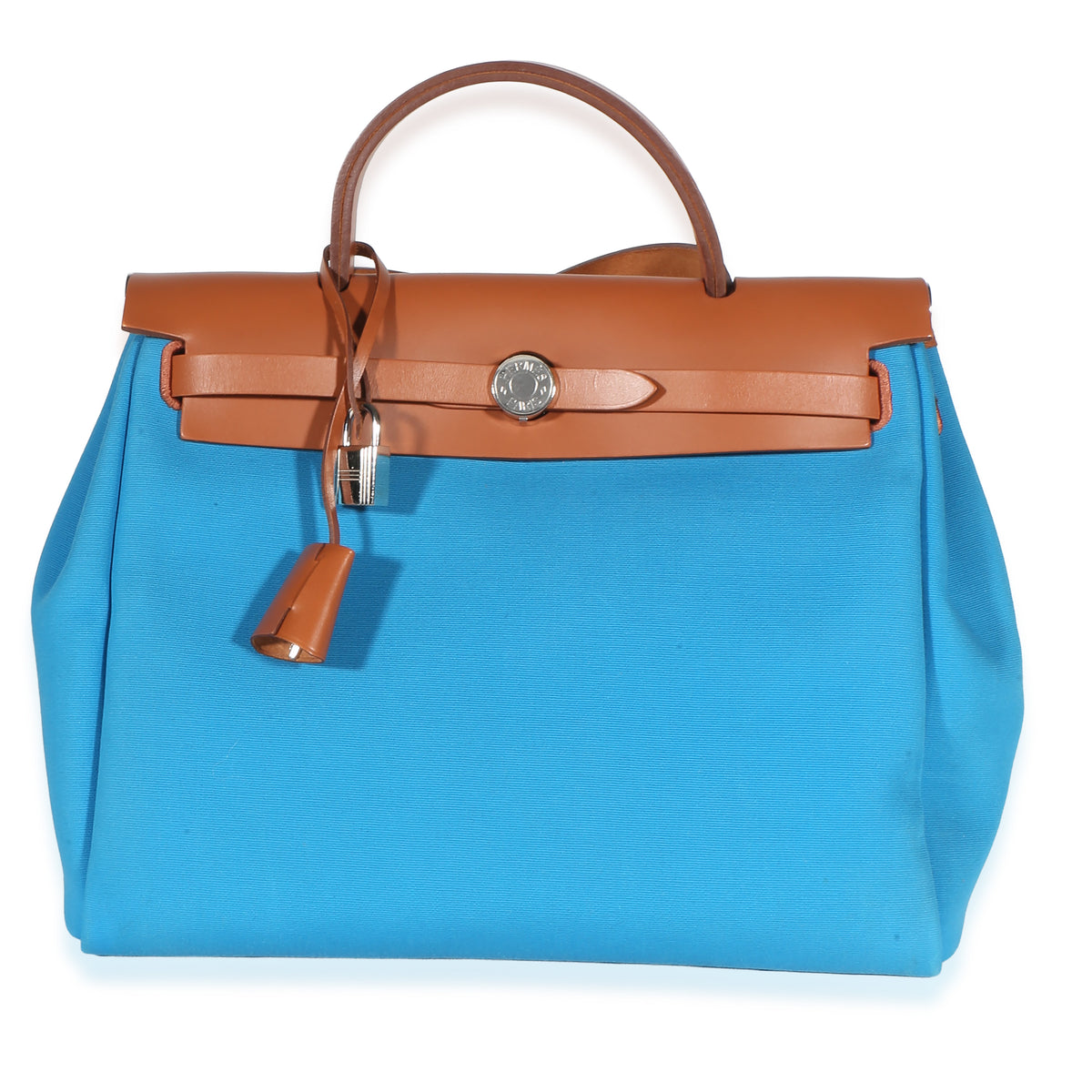 Hermès Bleu Zellige Rouge Grenat Toile Fauve Hunter Verso Herbag Zip 31 PM PHW Handbag id