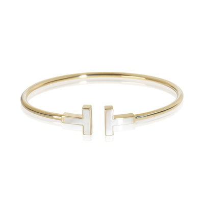 Tiffany & Co. Yellow Gold Mother Of Pearl Tiffany T Wire Bracelet fv