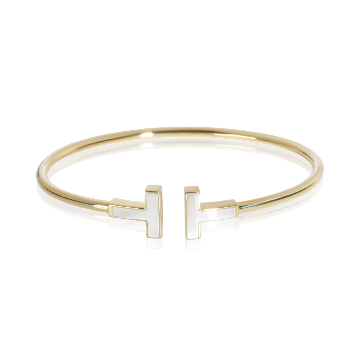 Tiffany & Co. Yellow Gold Mother Of Pearl Tiffany T Wire Bracelet fv