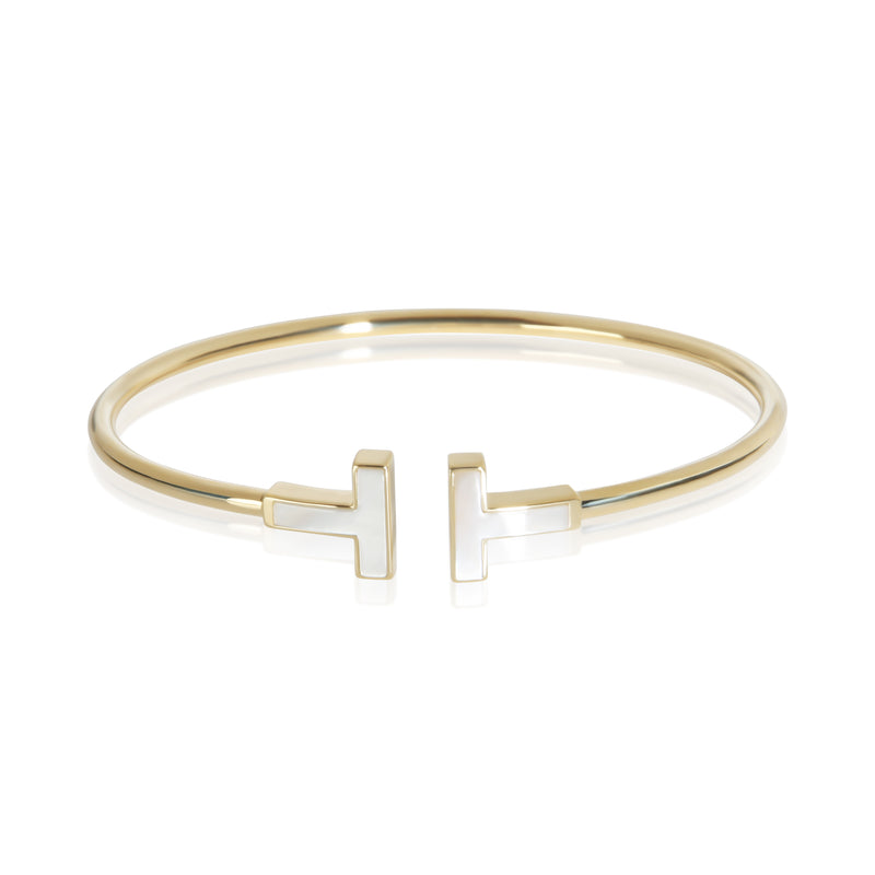 Tiffany & Co. Yellow Gold Mother Of Pearl Tiffany T Wire Bracelet fv