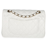 Chanel White Quilted Caviar Small Classic Double Flap Bag Handbag 4