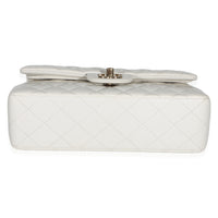 Chanel White Quilted Caviar Small Classic Double Flap Bag Handbag 5