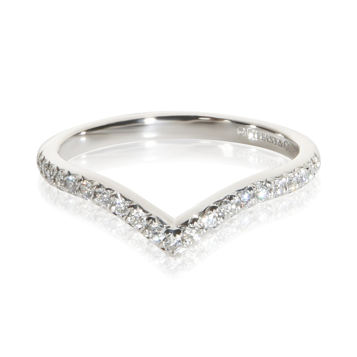 Tiffany & Co. Platinum Diamond Soleste V Band fv