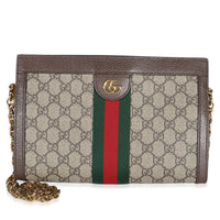 Gucci Beige GG Supreme Monogram Web Small Ophidia Chain Shoulder Bag Handbag id