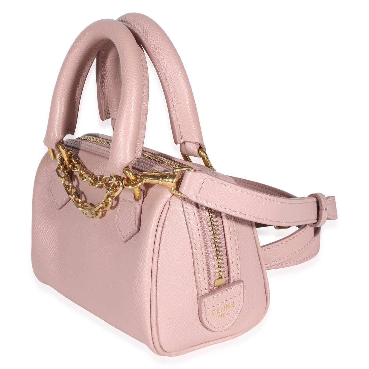 Celine Pink Grained Calfskin Mini Boston Bag Handbag 2