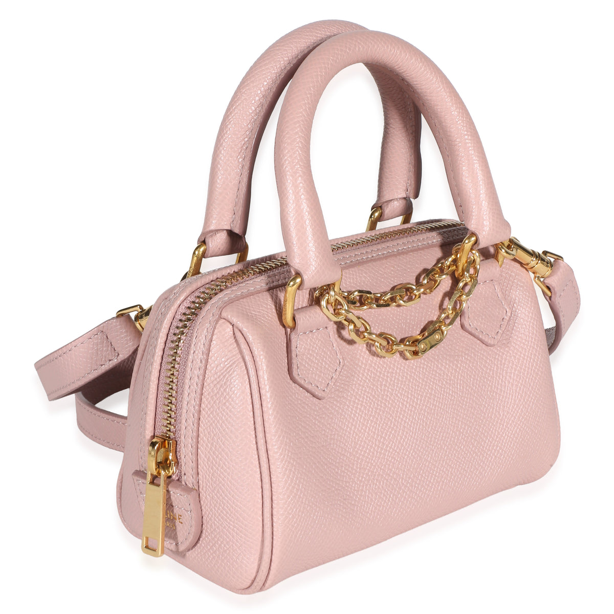 Celine Pink Grained Calfskin Mini Boston Bag Handbag 3