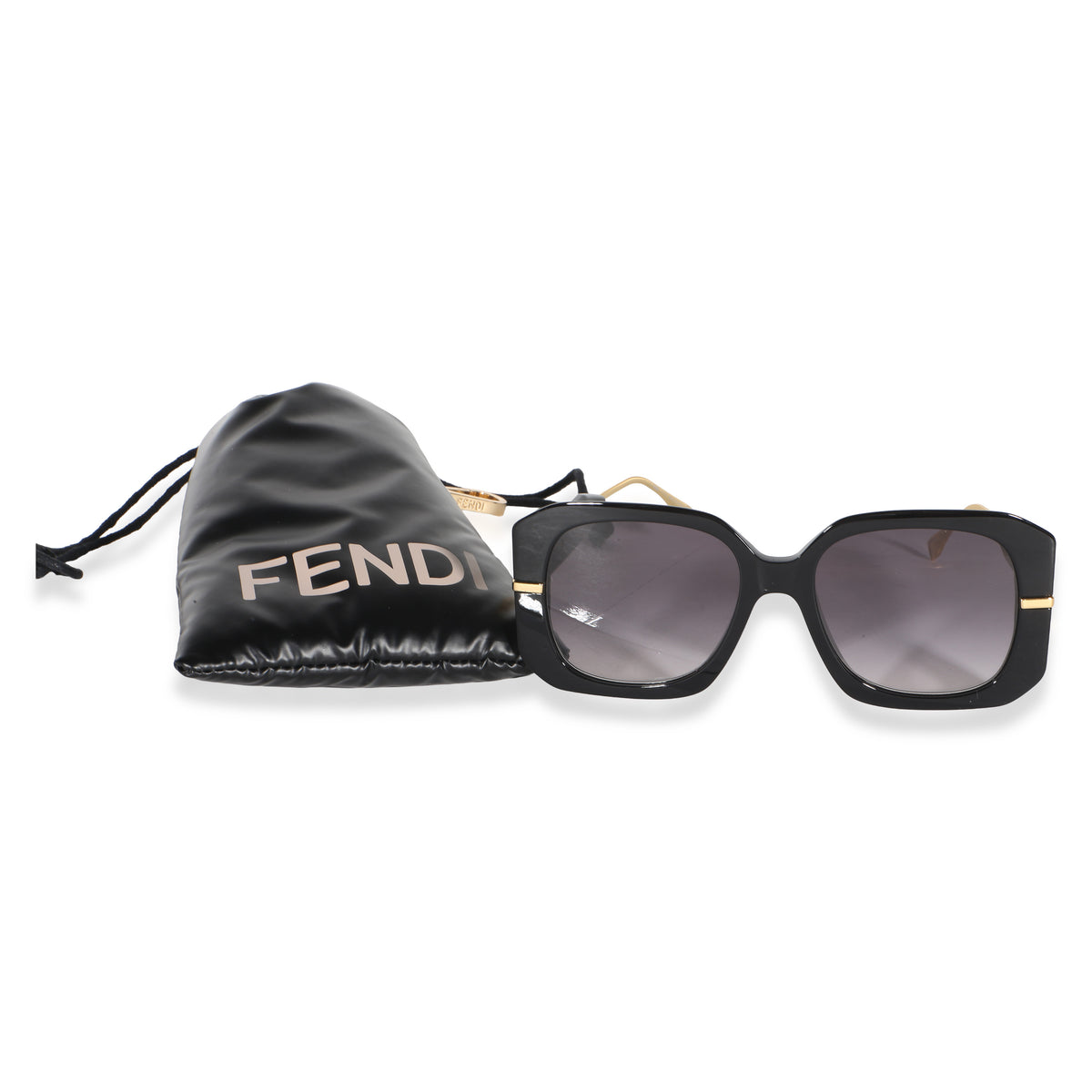 Fendi Black Acetate Oversized Rectangle Lens graphy Sunglasses id