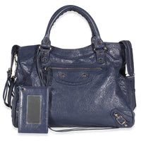 Balenciaga Bleu Obscur Agneau Silver Hardware Velo Bag Handbag id