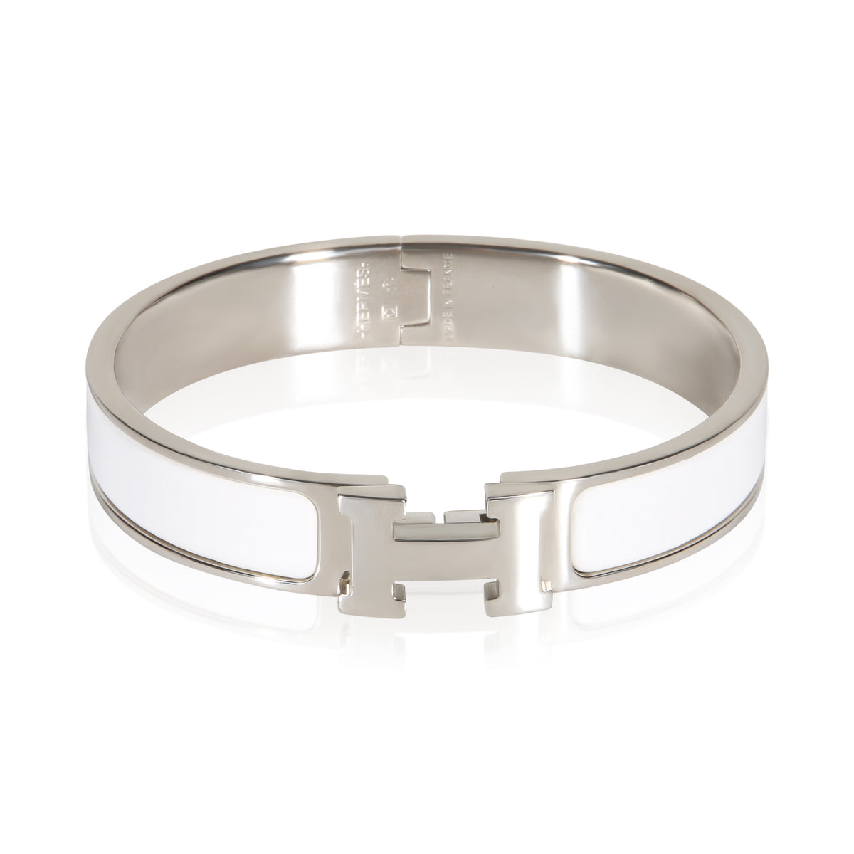 Hermès Clic H In Bracelet In Blanc fv