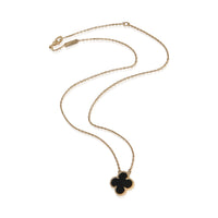 Van Cleef & Arpels Yellow Gold Onyx Vintage Alhambra Pendant