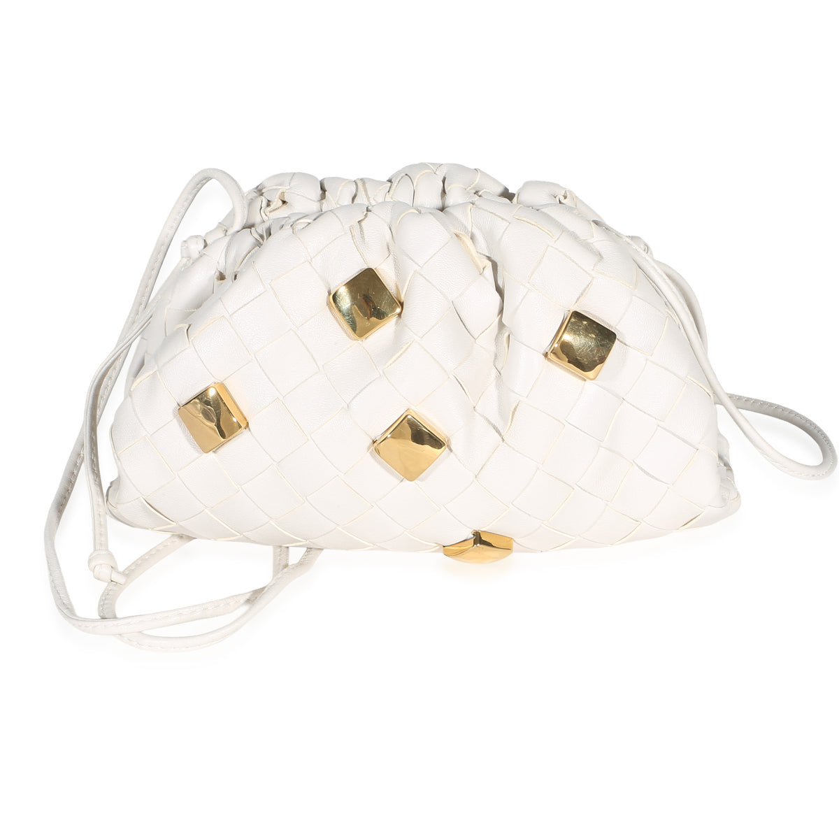 Bottega Veneta Chalk Intrecciato Nappa Studded The Mini Pouch Handbag id