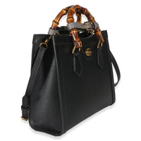 Gucci Black Textured Dollar Calfskin Web Medium Diana Tote Handbag 3