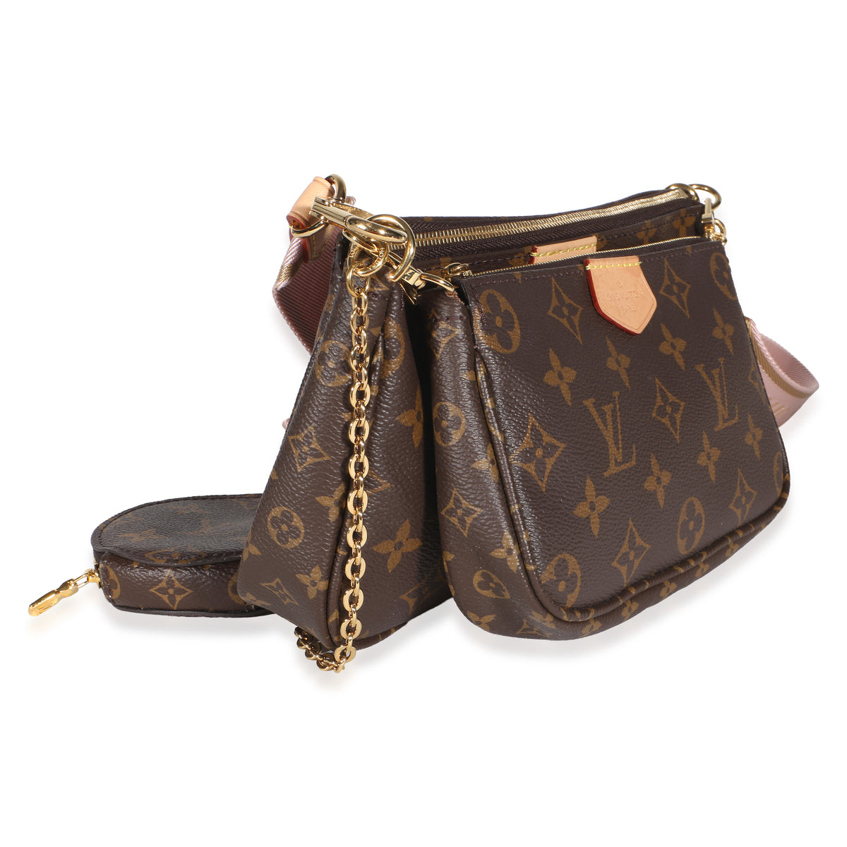 Louis Vuitton Rose Clair Monogram Canvas Multi Pochette Handbag 4