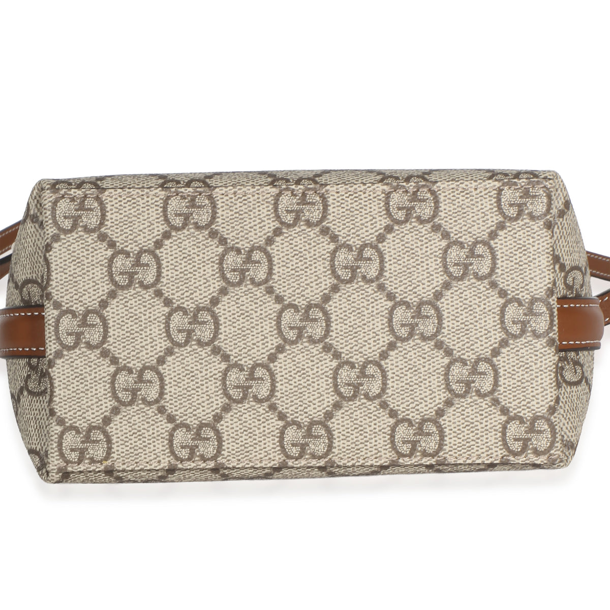 Gucci Beige Dark Brown GG Supreme Monogram Emblem Nano Bucket Bag Handbag 5