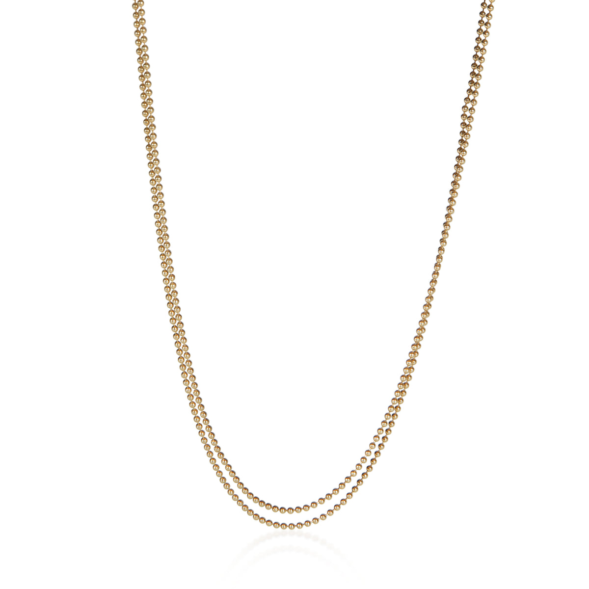 Tiffany & Co. Yellow Gold Bead Chain Necklace fv