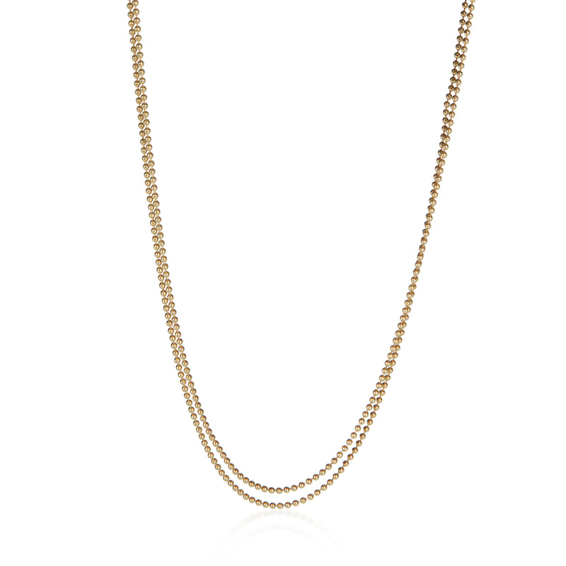 Tiffany & Co. Yellow Gold Bead Chain Necklace fv