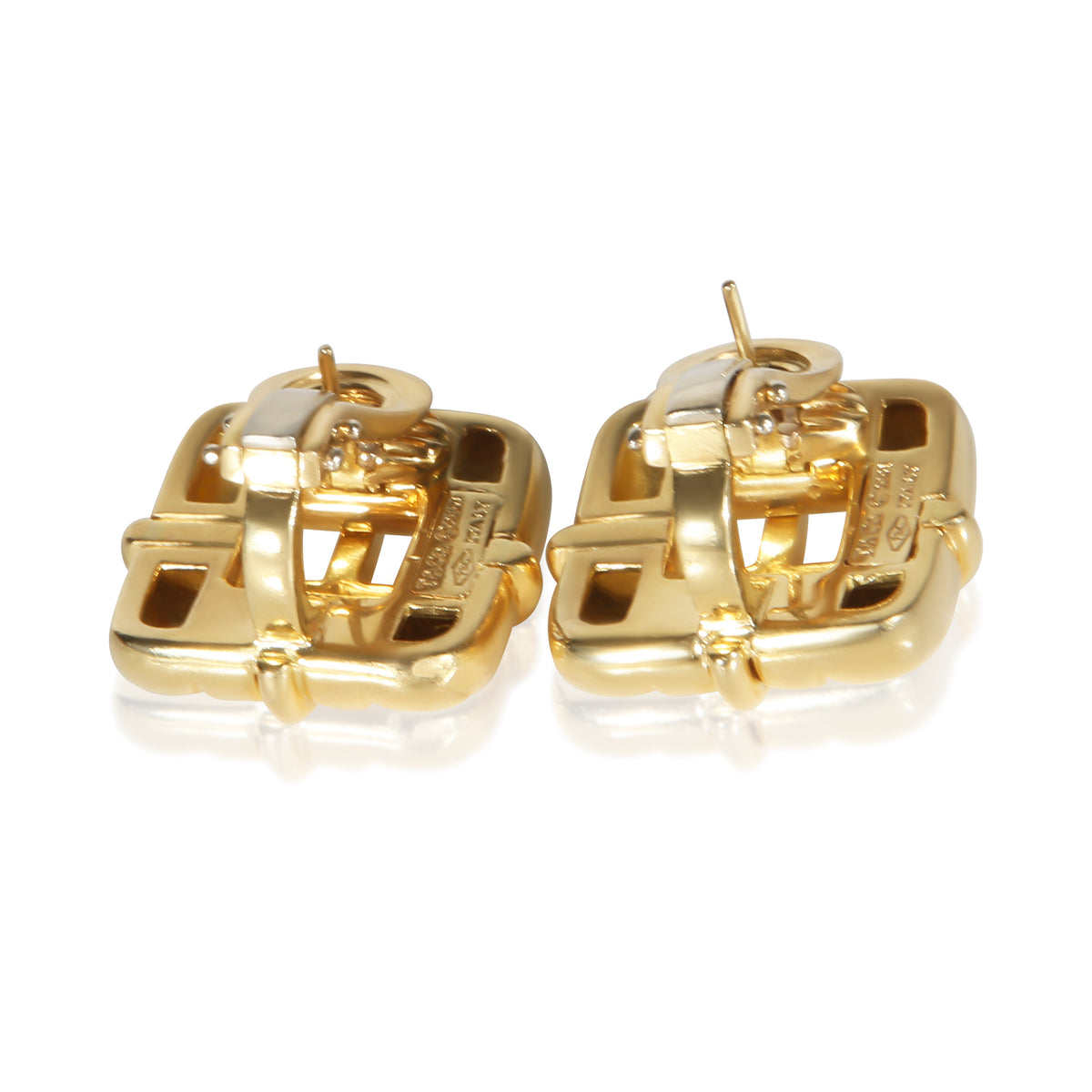 Tiffany & Co. Yellow Gold Square Window Biscayne Earrings 4