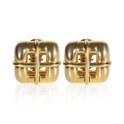 Tiffany & Co. Yellow Gold Square Window Biscayne Earrings fv