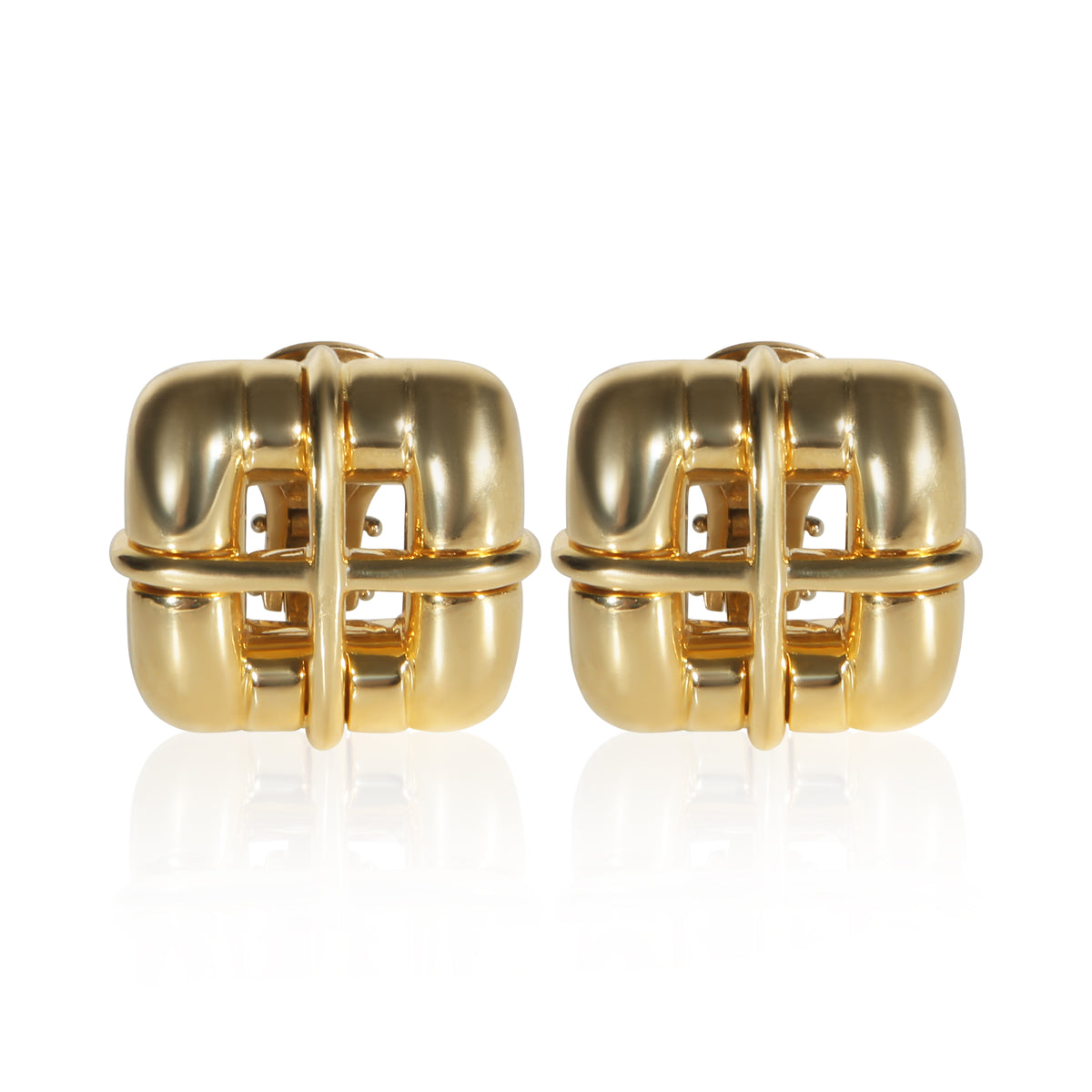 Tiffany & Co. Yellow Gold Square Window Biscayne Earrings fv