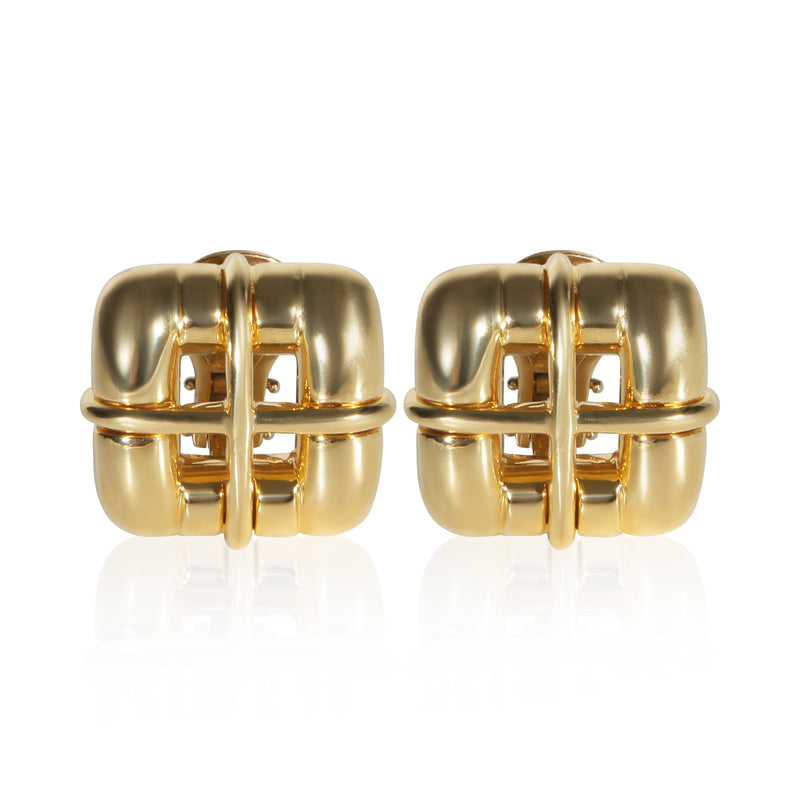 Tiffany & Co. Yellow Gold Square Window Biscayne Earrings fv