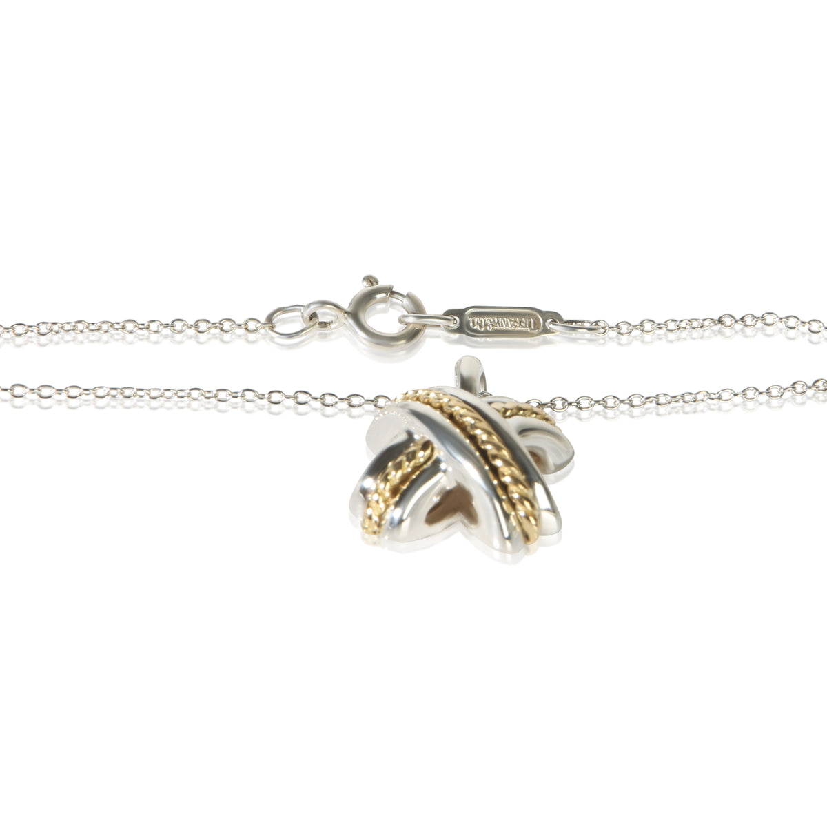 Tiffany & Co. Yellow Gold & Sterling Silver Signature X Pendant 2