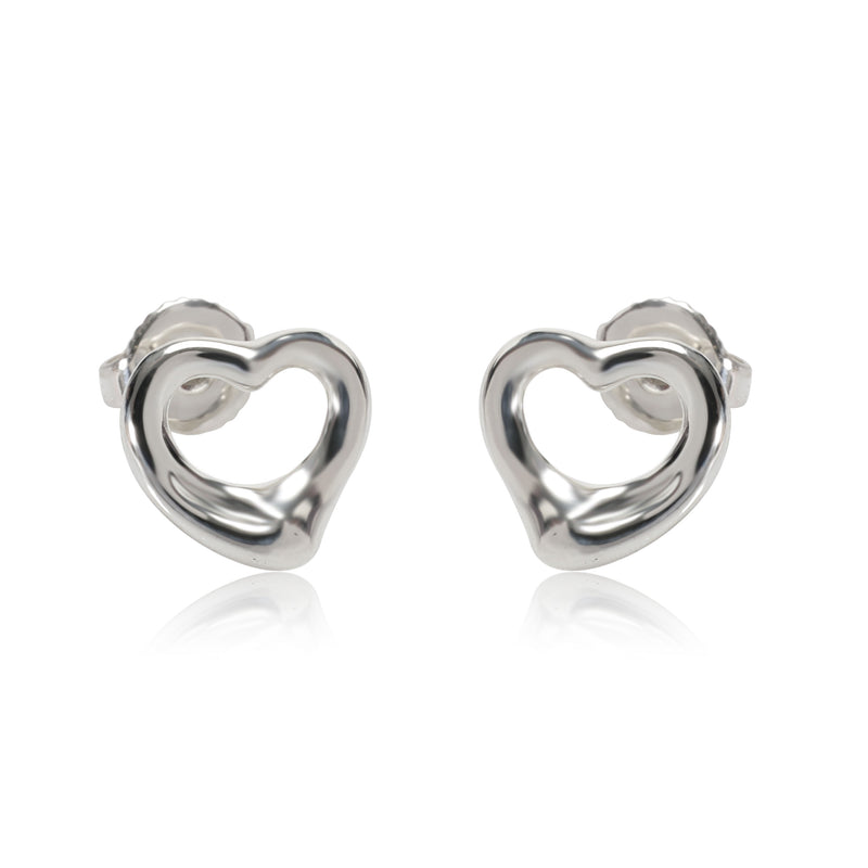 Tiffany & Co. Sterling Silver Elsa Peretti Open Heart Earrings