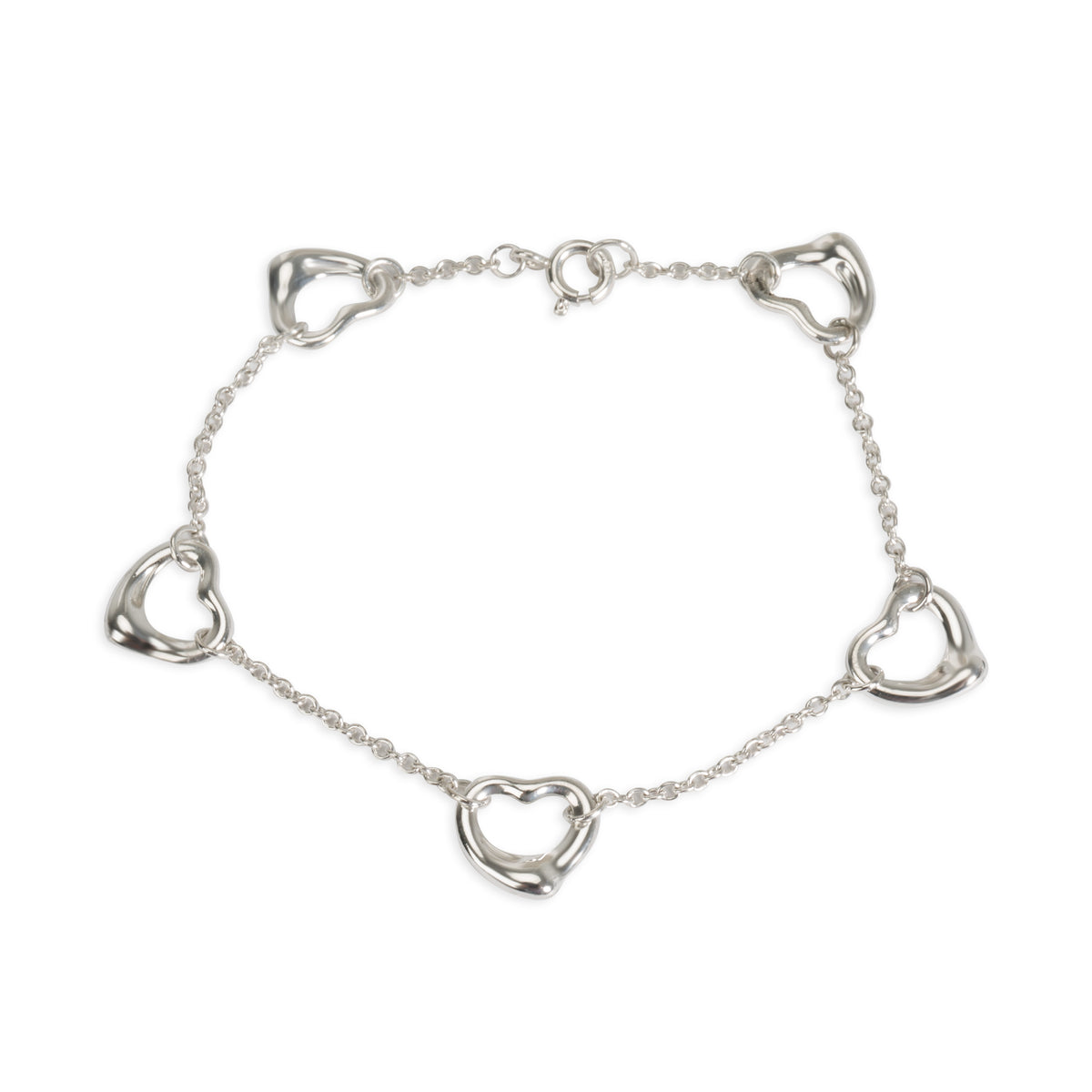 Tiffany & Co. Sterling Silver Elsa Peretti Open Heart Bracelet pv