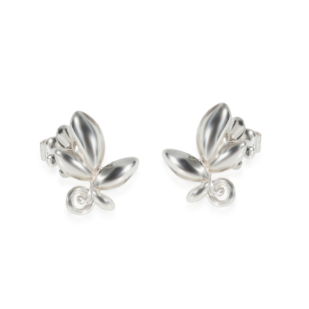 Tiffany & Co. Sterling Silver Paloma Picasso Olive Leaf Earrings fv