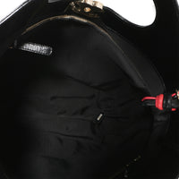 Chanel Black Pink Floral Canvas Calfskin Large 31 Shopping Bag Handbag 8