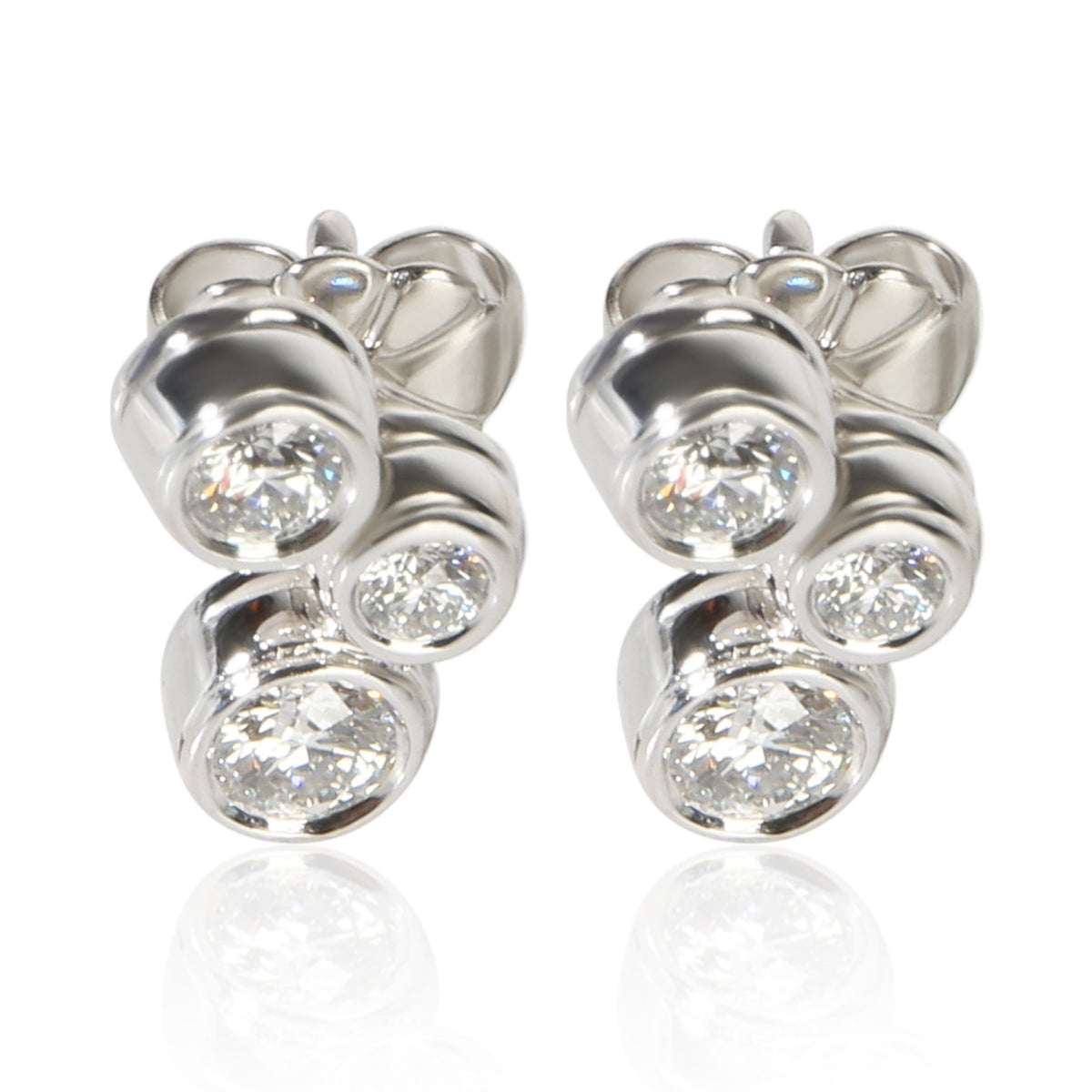 Tiffany & Co. Platinum Diamond Bubble Earrings fv