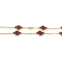 Van Cleef & Arpels Yellow Gold Carnelian Vintage Alhambra Necklace 2