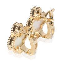 Van Cleef & Arpels Yellow Gold Mother Of Pearl Vintage Alhambra Earrings 4
