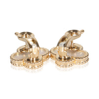 Van Cleef & Arpels Yellow Gold Mother Of Pearl Vintage Alhambra Earrings 6