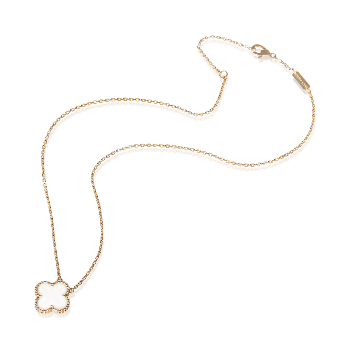 Van Cleef & Arpels Yellow Gold Mother Of Pearl Vintage Alhambra Pendant 3
