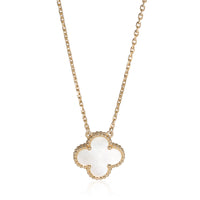 Van Cleef & Arpels Yellow Gold Mother Of Pearl Vintage Alhambra Pendant fv