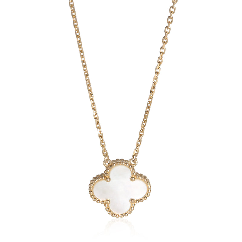 Van Cleef & Arpels Yellow Gold Mother Of Pearl Vintage Alhambra Pendant fv