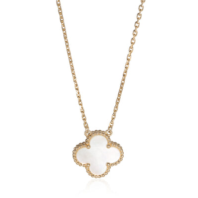 Van Cleef & Arpels Yellow Gold Mother Of Pearl Vintage Alhambra Pendant fv