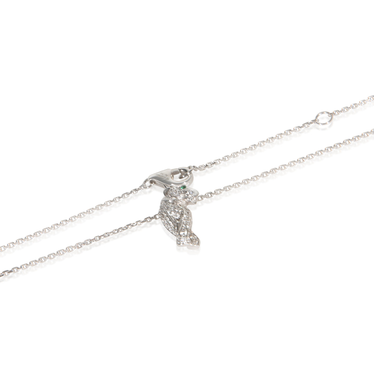 Cartier White Gold Tsavorite and Diamond Panthere de  Pendant 2