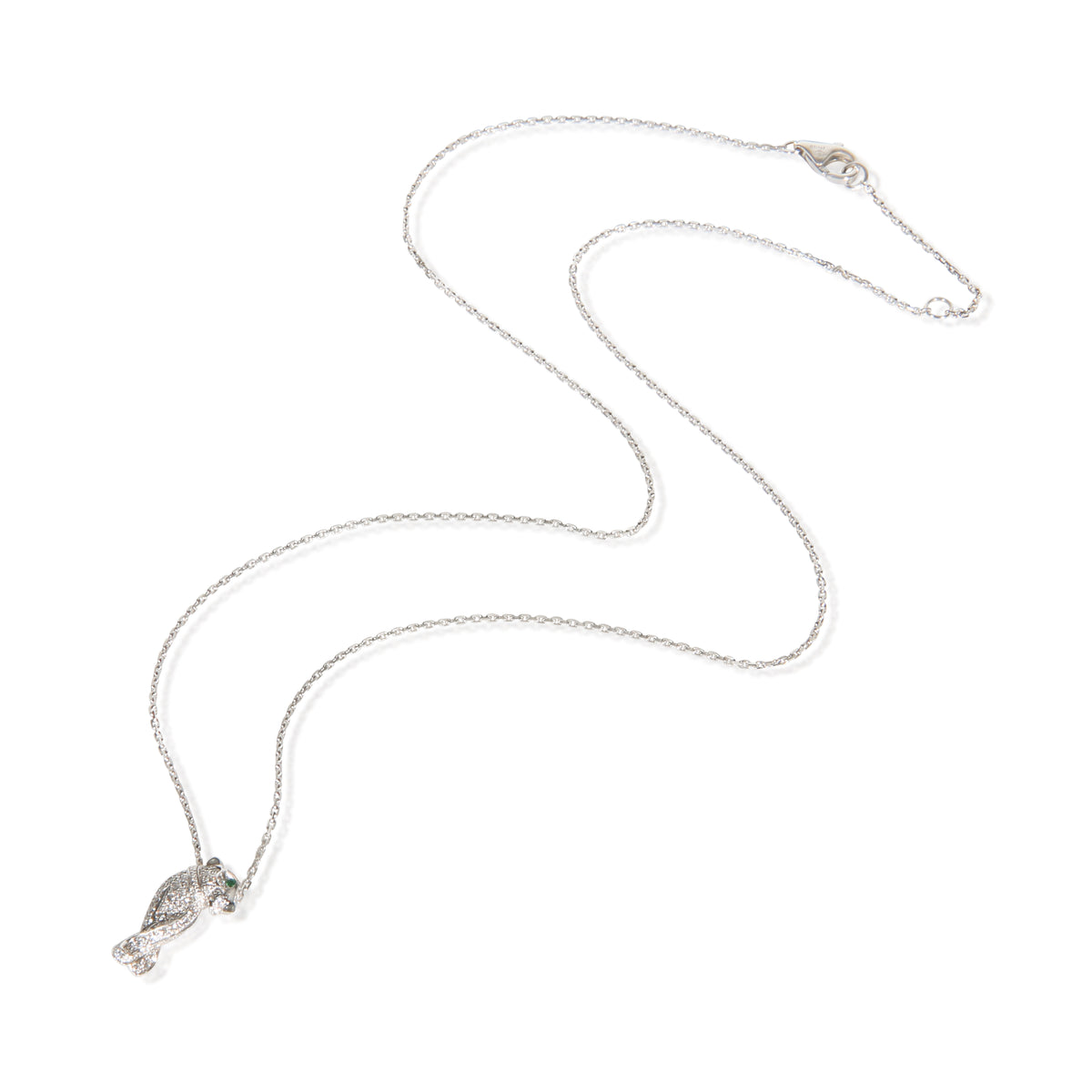 Cartier White Gold Tsavorite and Diamond Panthere de  Pendant 3
