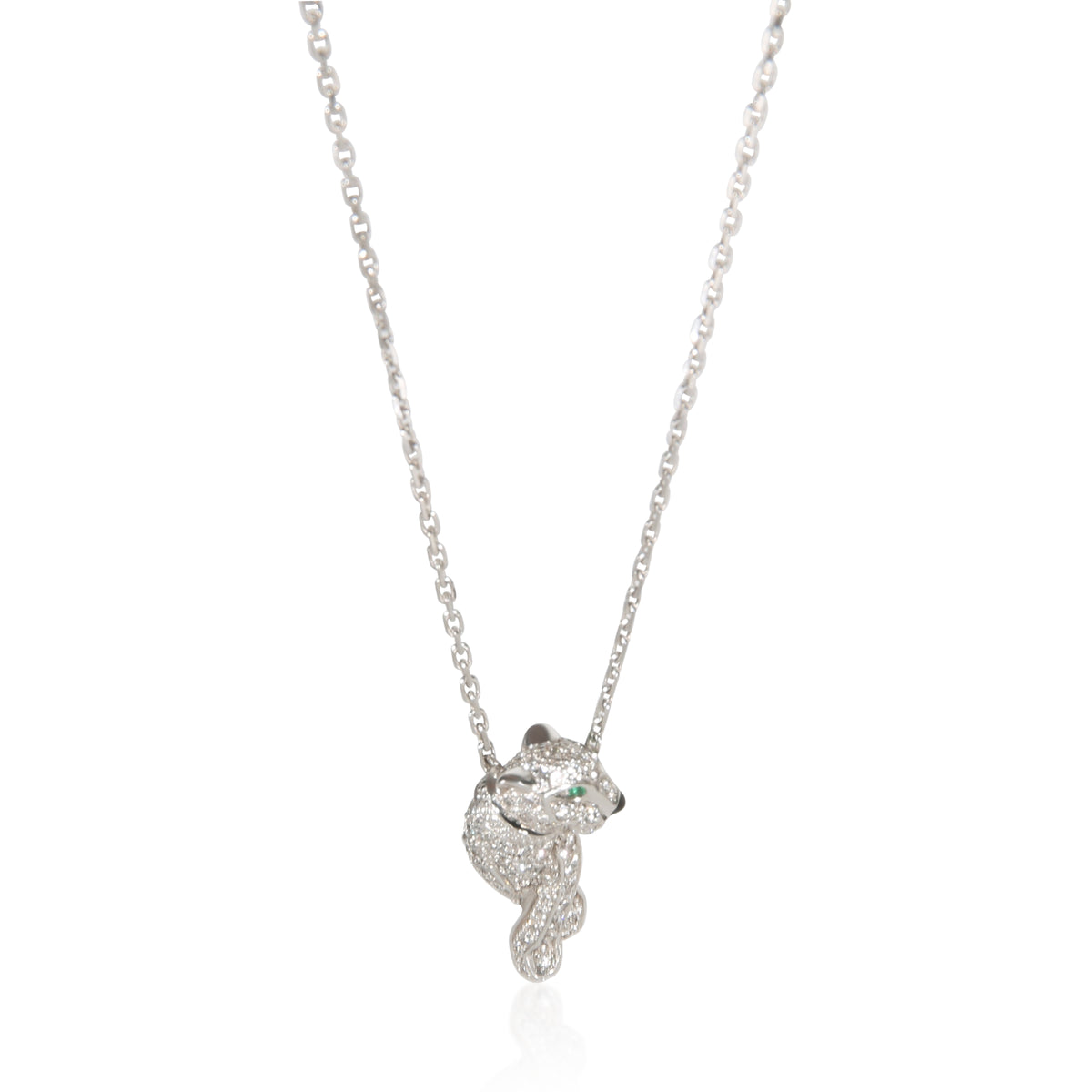 Cartier White Gold Tsavorite and Diamond Panthere de  Pendant fv