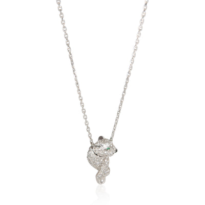 Cartier White Gold Tsavorite and Diamond Panthere de  Pendant fv