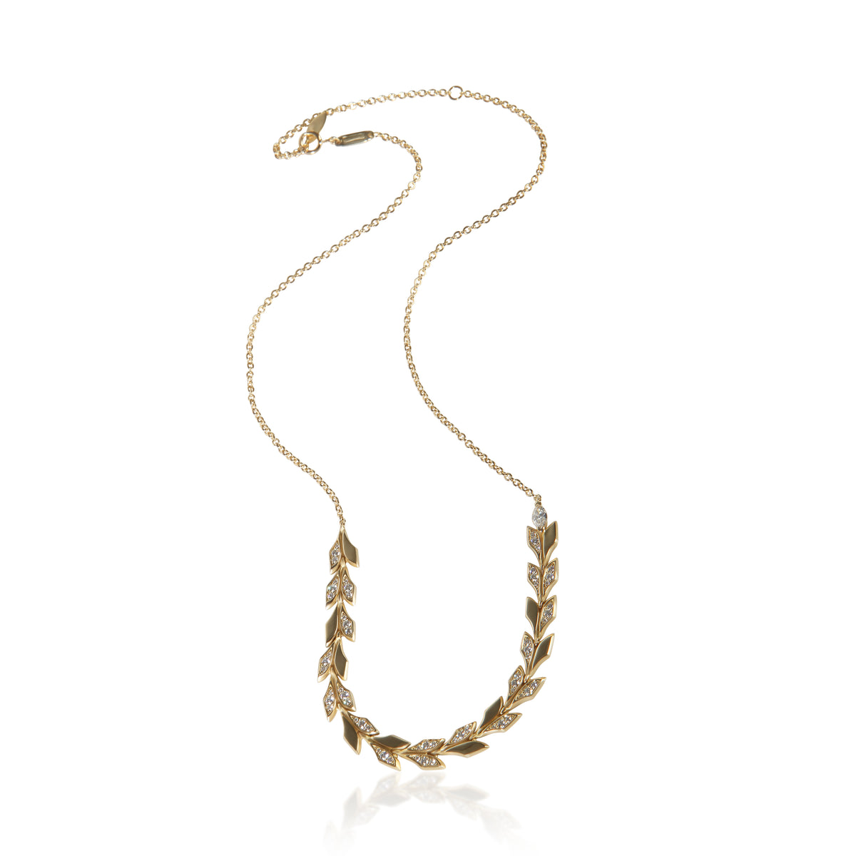 Tiffany & Co. Yellow Gold Diamond Victoria Vine Necklace 2