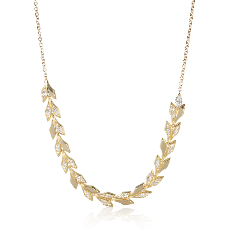 Tiffany & Co. Yellow Gold Diamond Victoria Vine Necklace fv