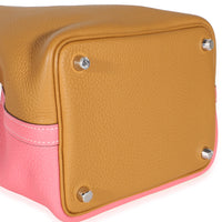 Hermès Rose Azalee Sesame Clemence Casaque Picotin Lock 18 PHW Handbag 7