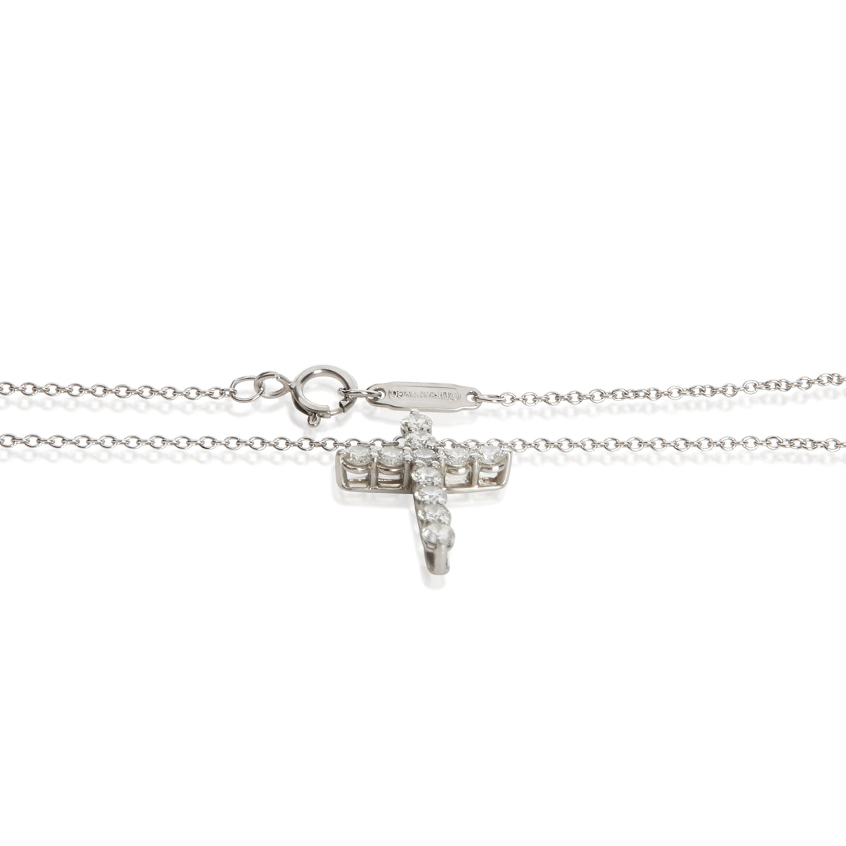 Tiffany & Co. Platinum Diamond Cross Pendant 2