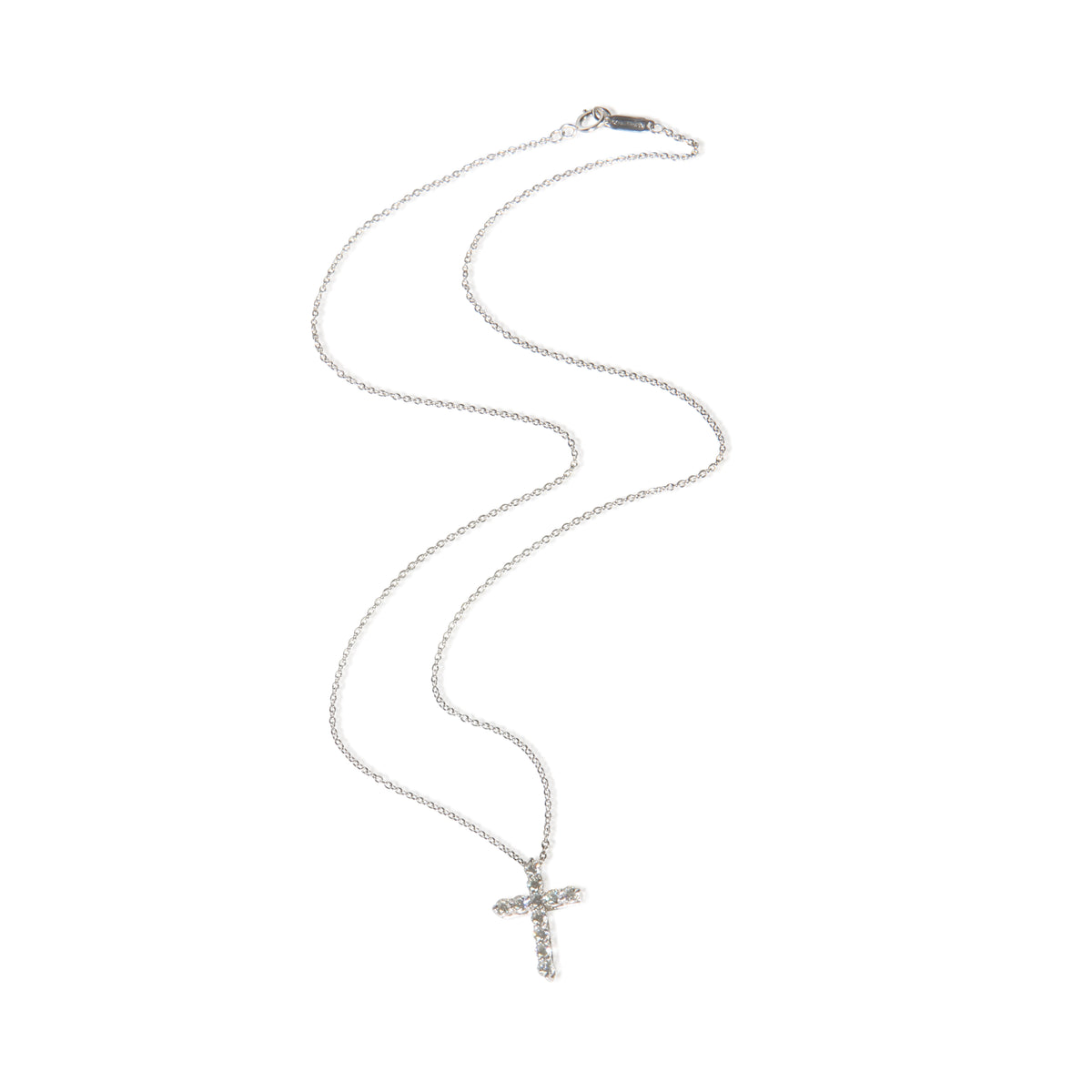 Tiffany & Co. Platinum Diamond Cross Pendant 3