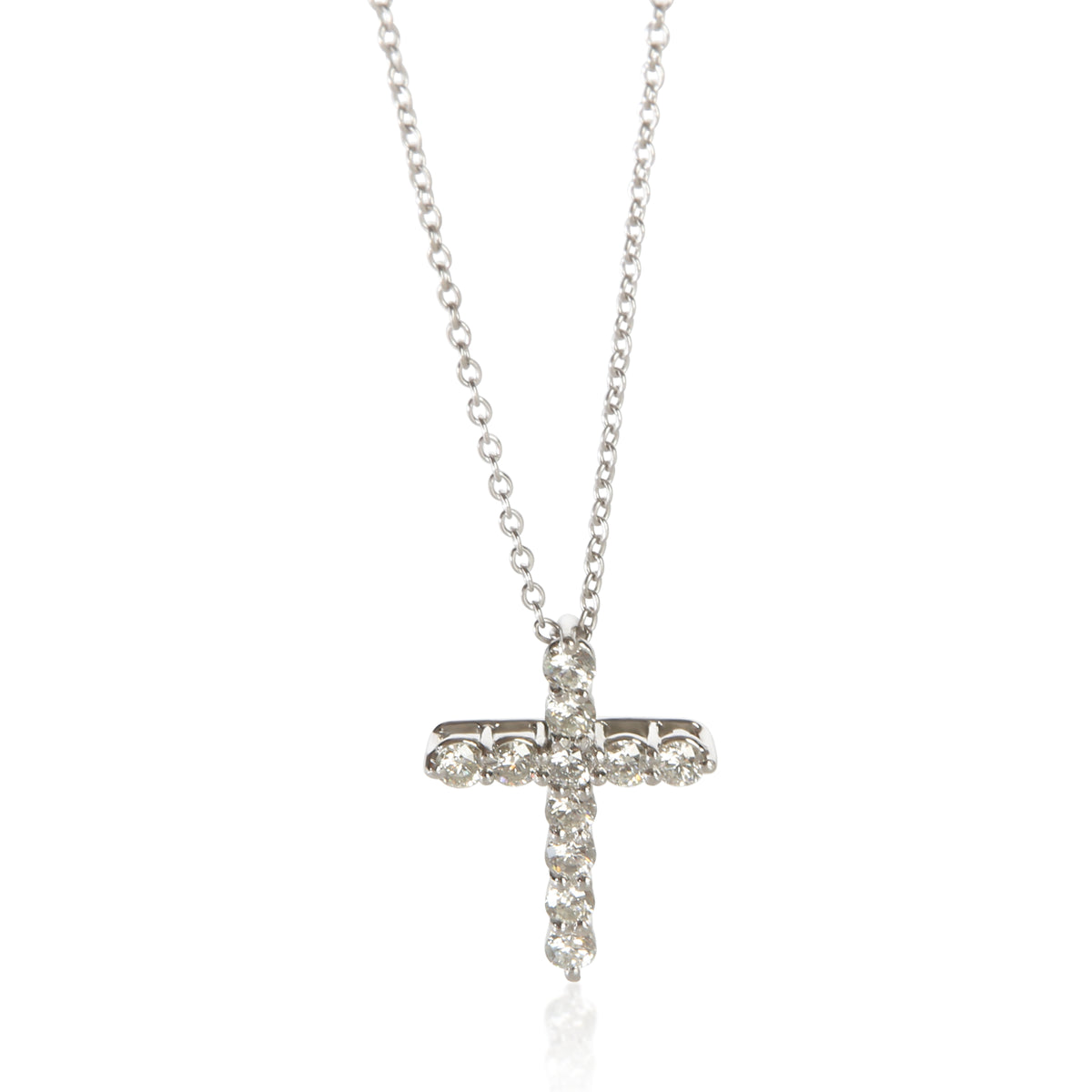 Tiffany & Co. Platinum Diamond Cross Pendant fv