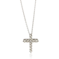 Tiffany & Co. Platinum Diamond Cross Pendant fv