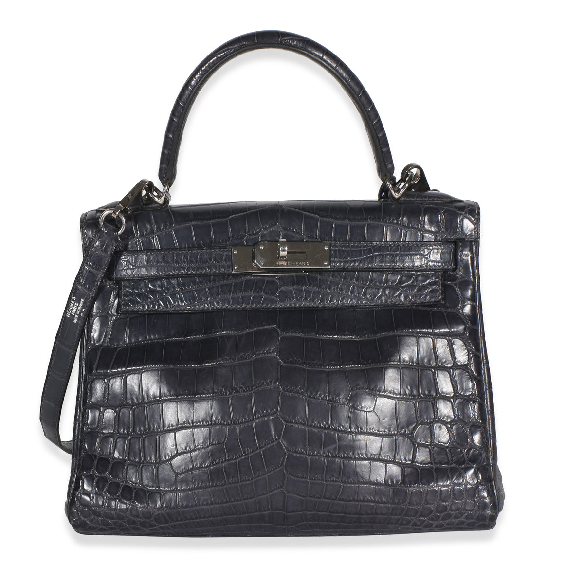 Hermès Bleu Marine Matte Niloticus Crocodile Kelly 28 PHW Handbag id